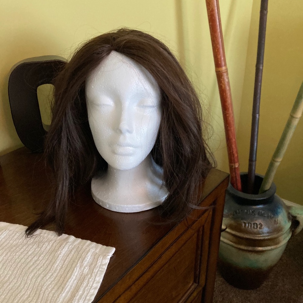 Long brown wig